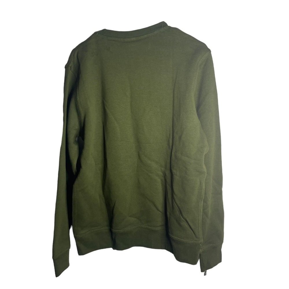 Nike Sweatshirt Men's M Swoosh Logo Crew 839667-327 Olive Green Military New - Picture 2 of 6